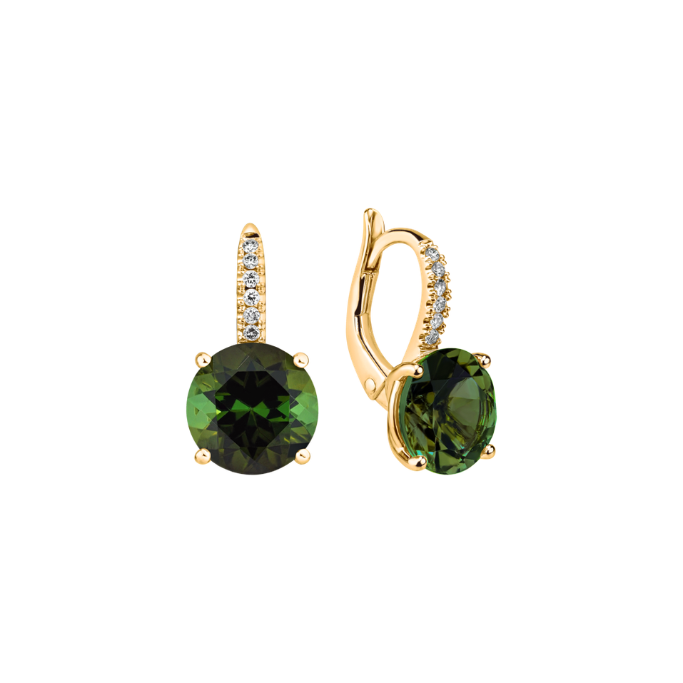 Diamond earrings with Tourmaline Bethy