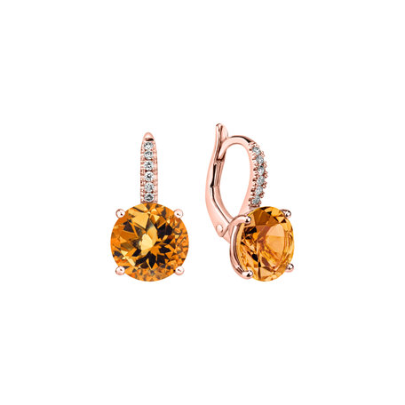 Diamond earrings with Citrine Bethy