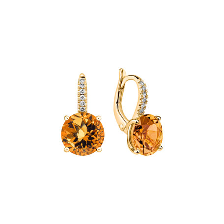 Diamond earrings with Citrine Bethy
