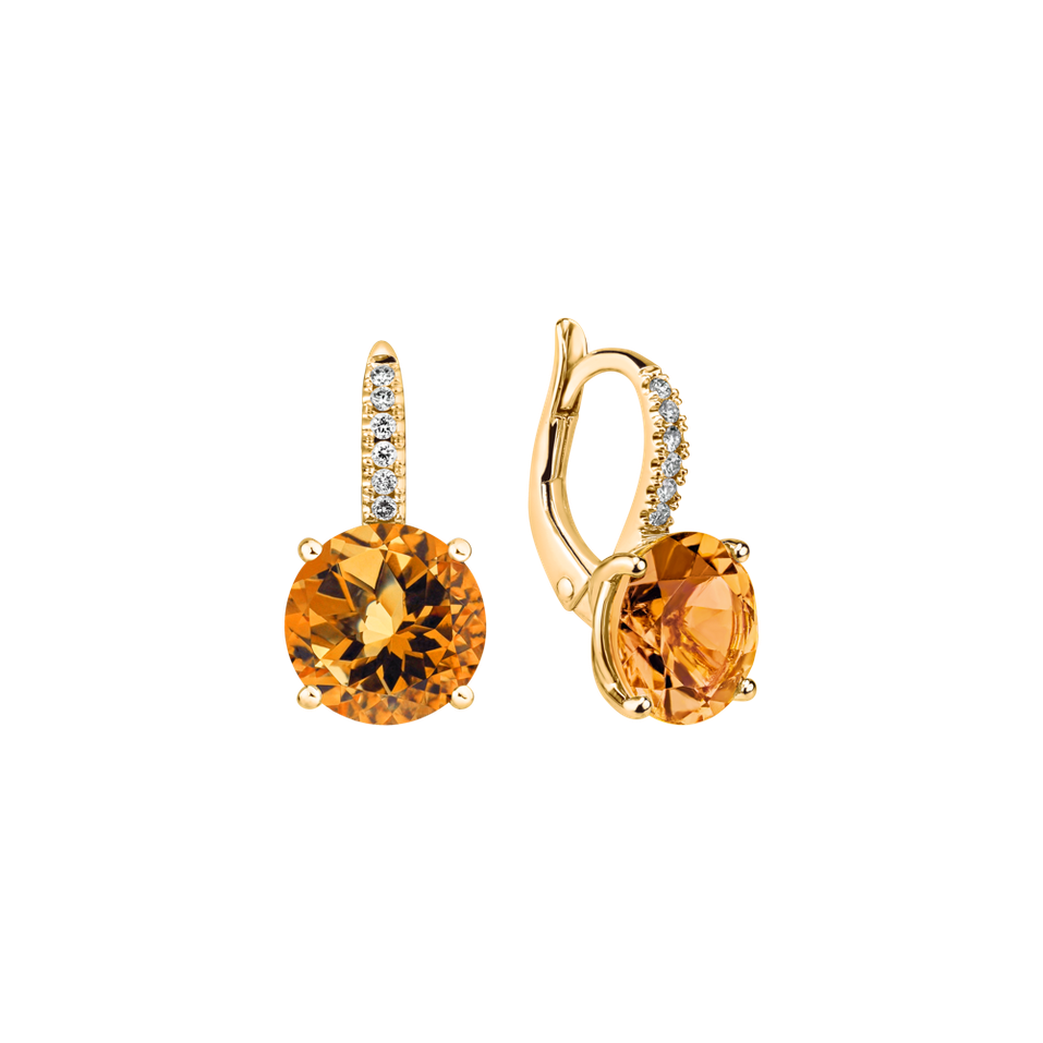 Diamond earrings with Citrine Bethy
