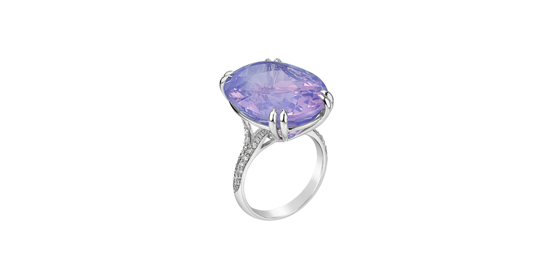 Diamond ring with Amethyst Lavender Dream