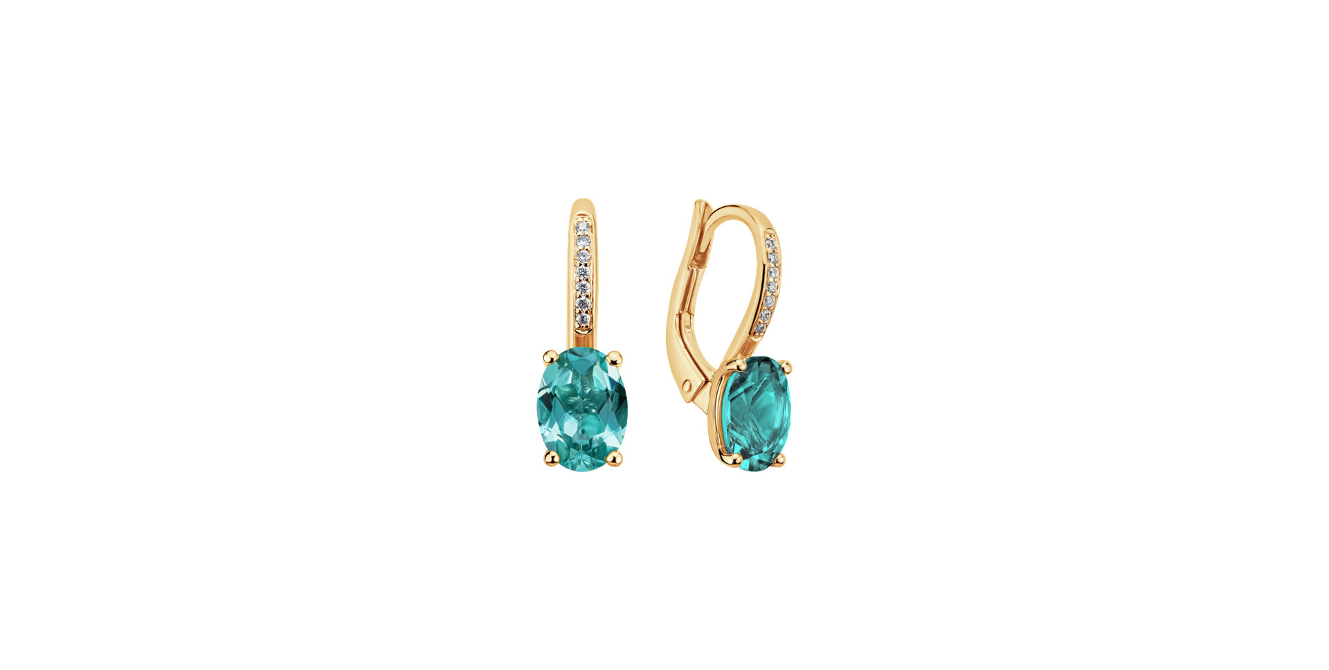 Diamond earrings with Apatite Lucrezia