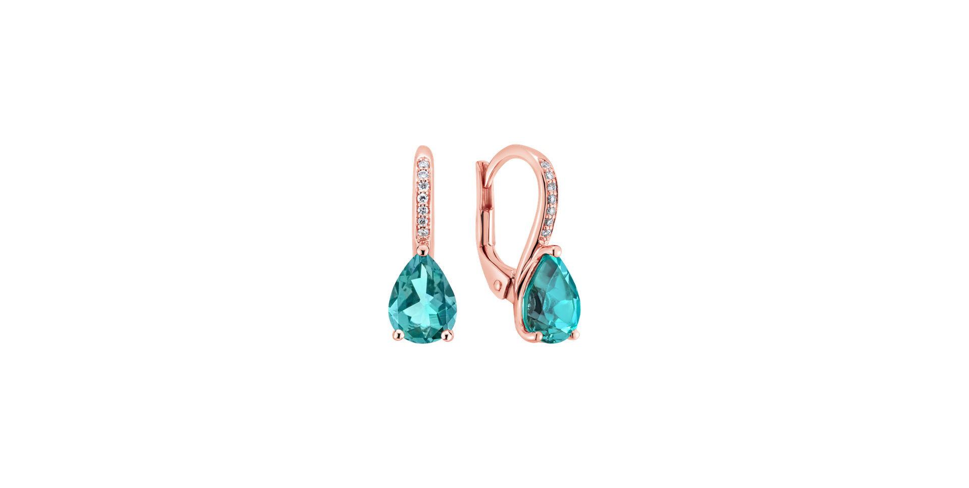 Diamond earrings with Apatite Tearfall