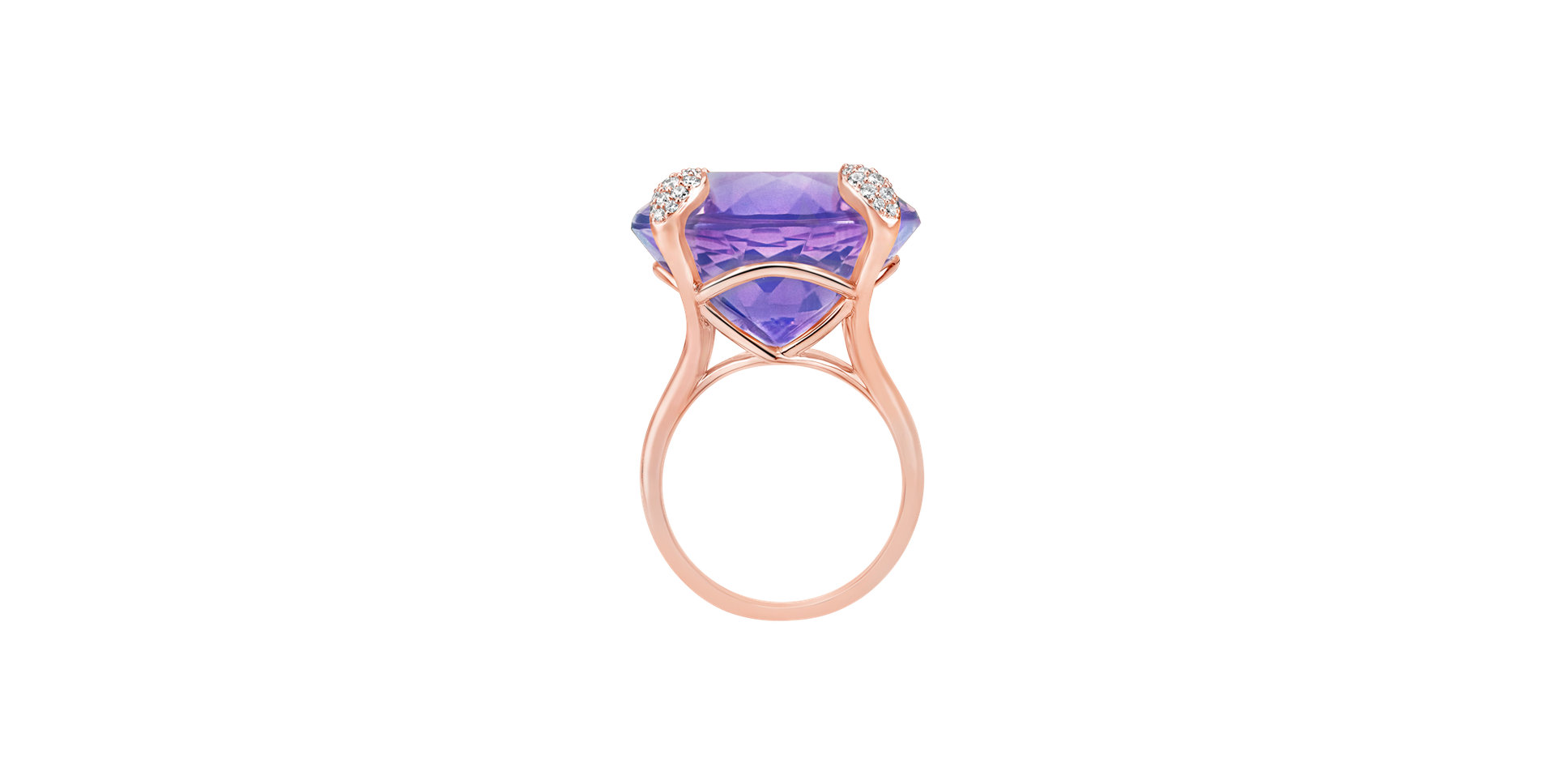 Diamond ring with Amethyst Lavender Essence