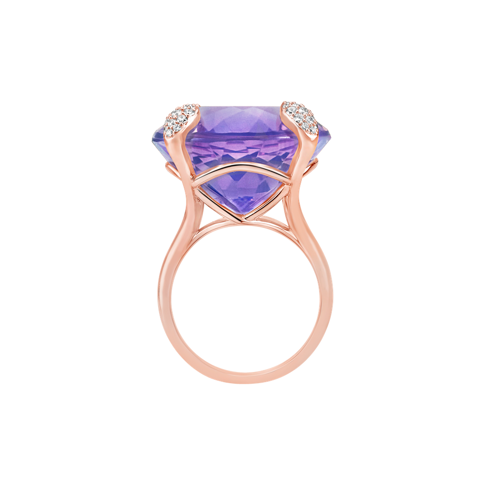 Diamond ring with Amethyst Lavender Essence