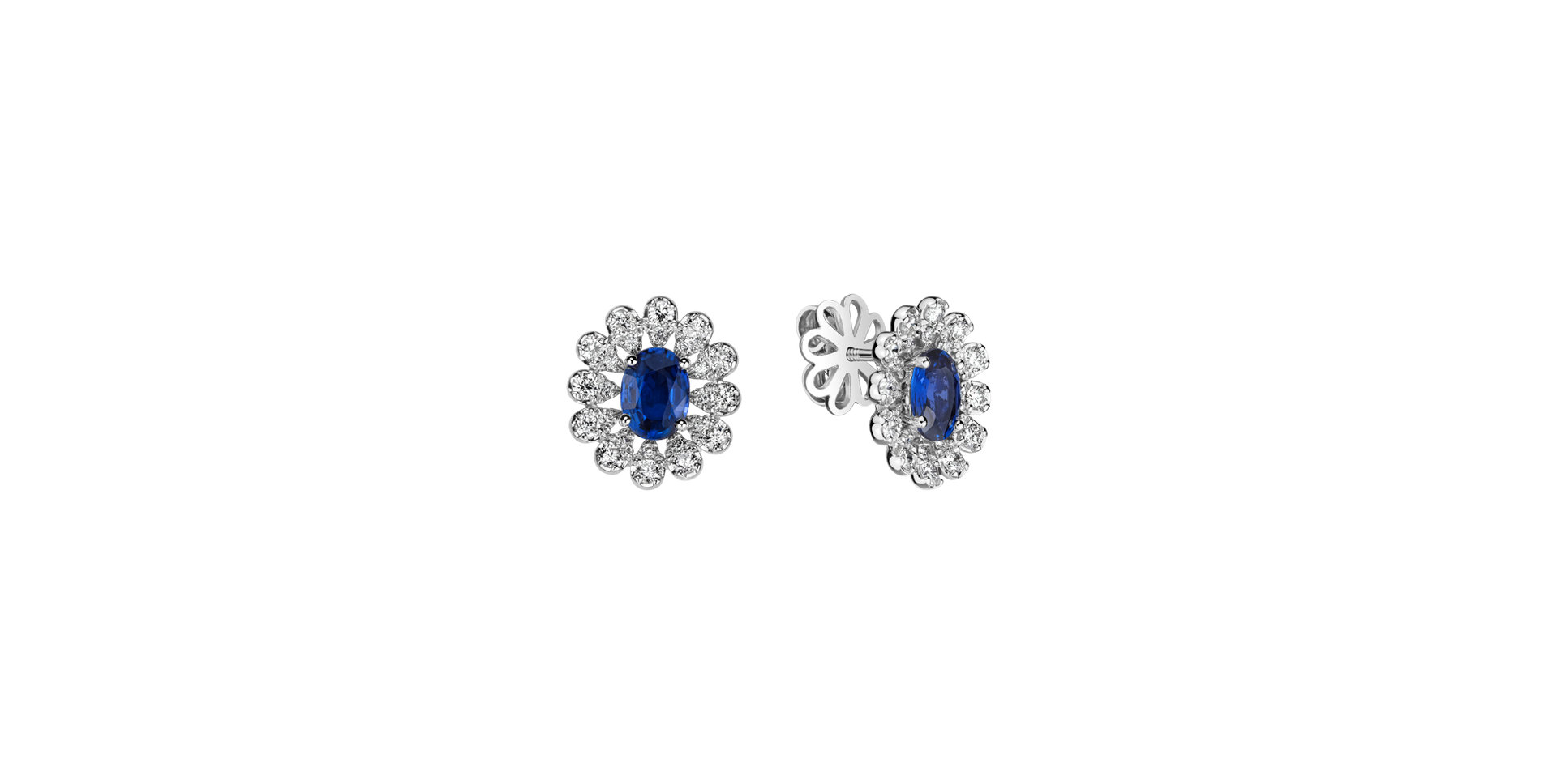 Diamond earrings with Sapphire Floral Treasure