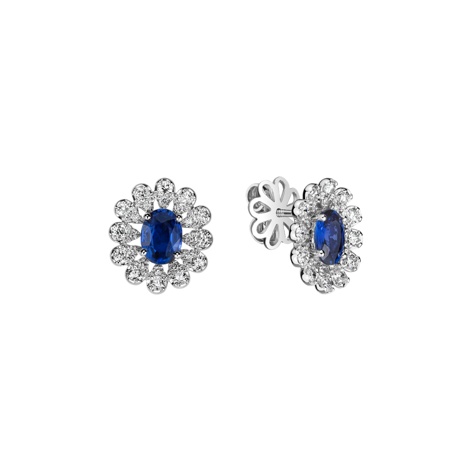 Diamond earrings with Sapphire Floral Treasure