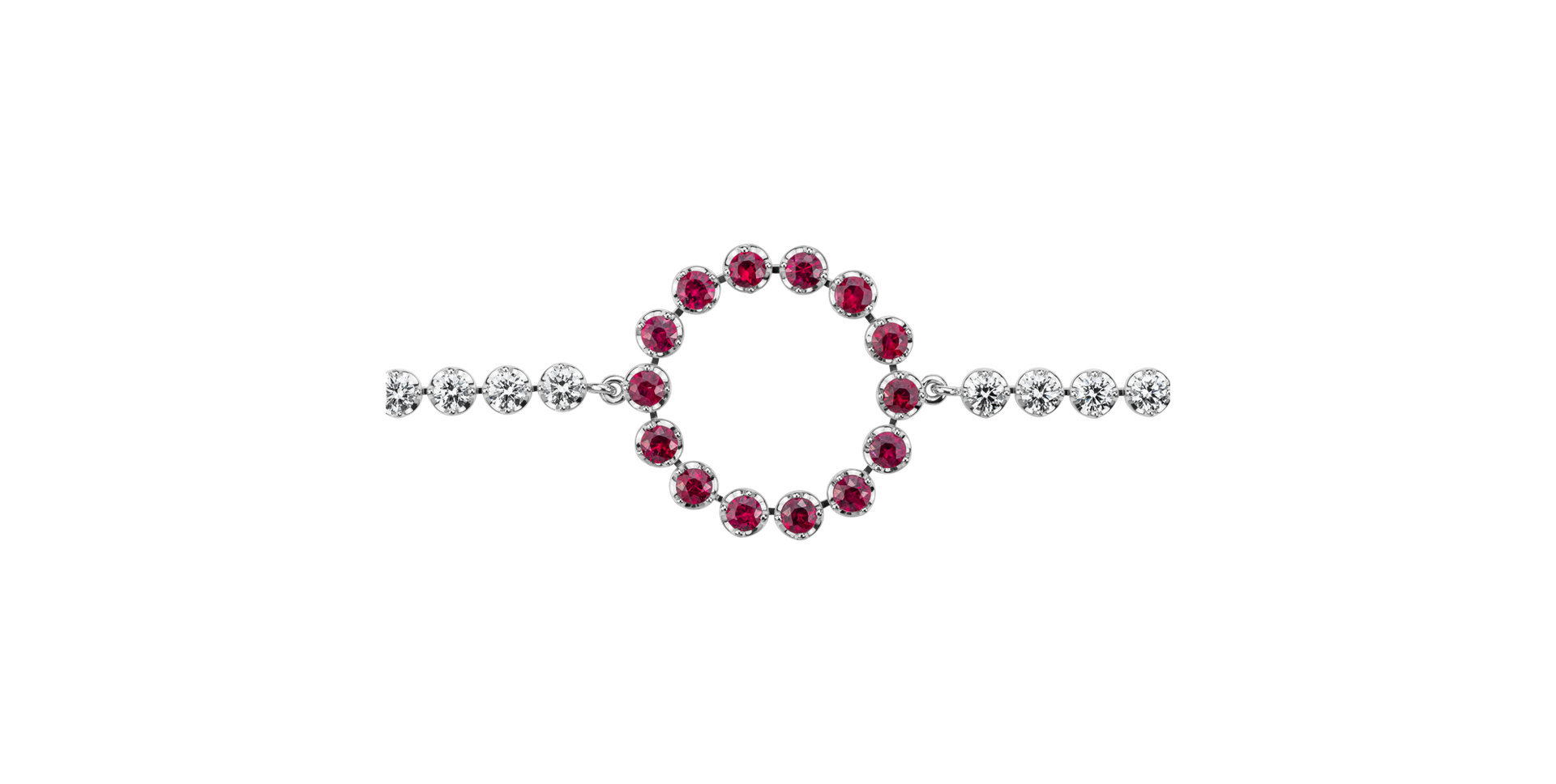 Diamond bracelet with Rubies Lourdes