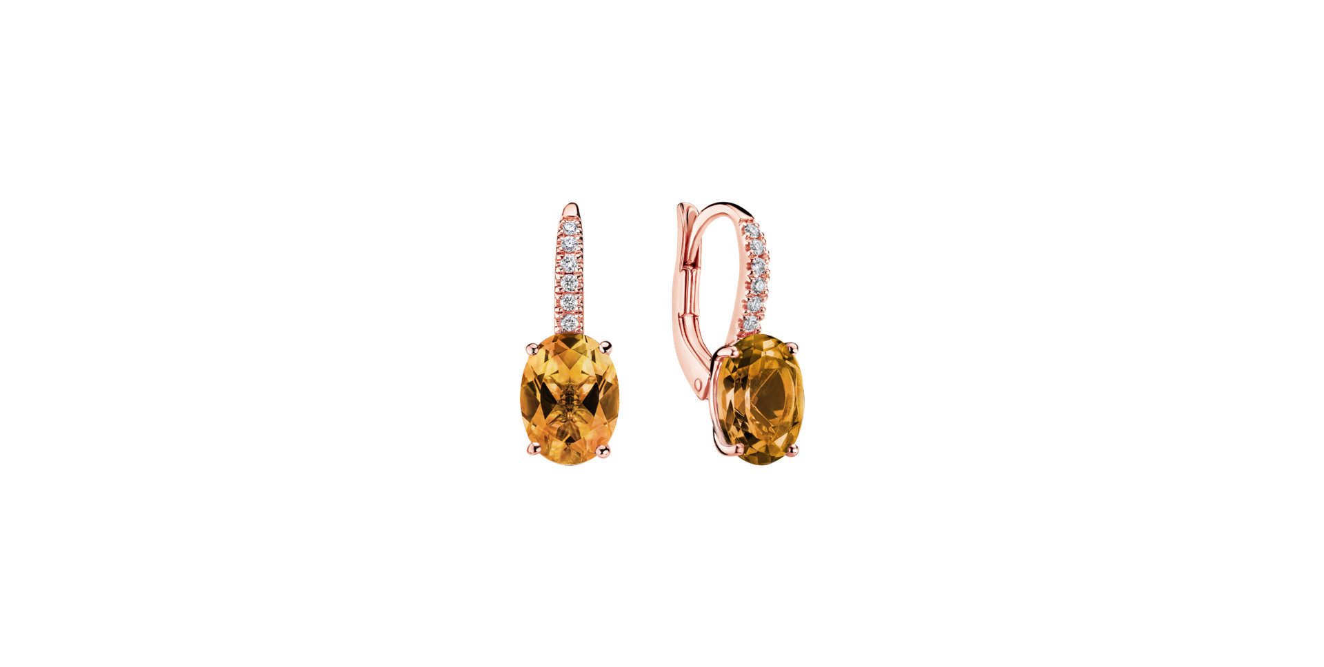 Diamond earrings with Citrine Iris Elegance