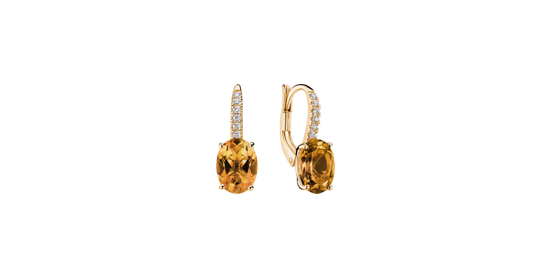 Diamond earrings with Citrine Iris Elegance