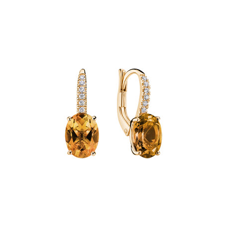 Diamond earrings with Citrine Iris Elegance