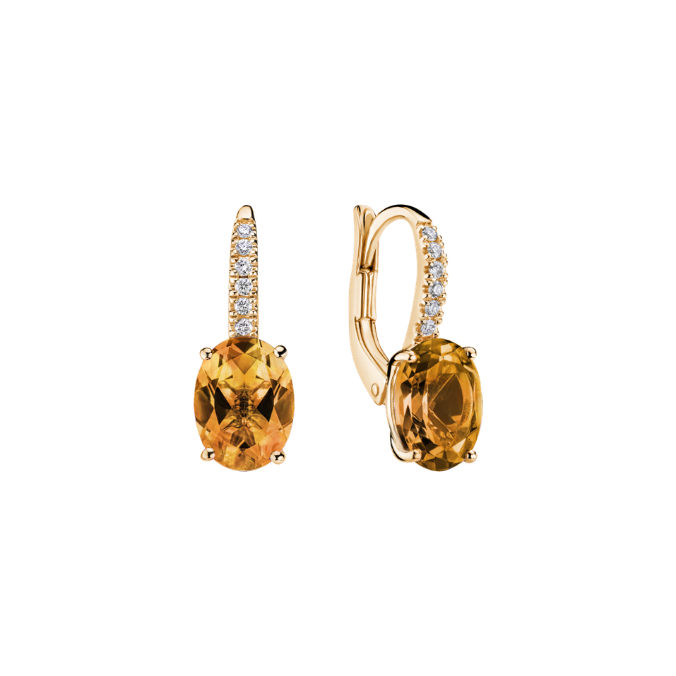 Diamond earrings with Citrine Iris Elegance