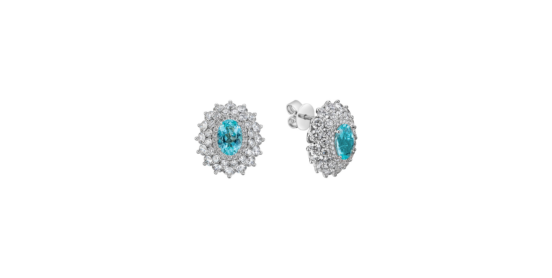 Diamond earrings with Paraiba Royal Sparkle