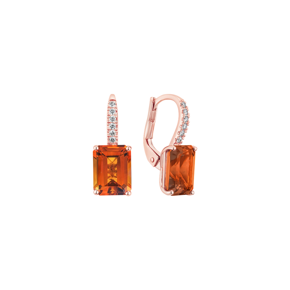 Diamond earrings with Citrine Carlotta