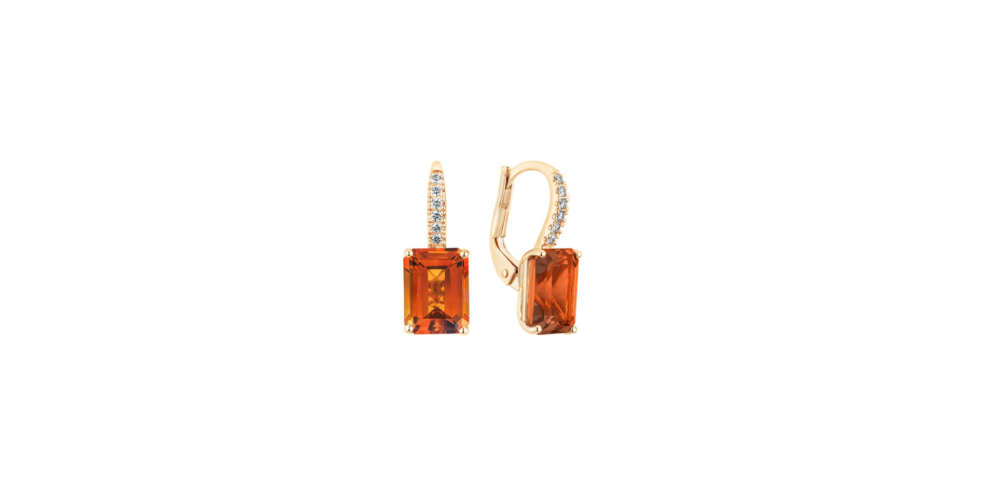 Diamond earrings with Citrine Carlotta