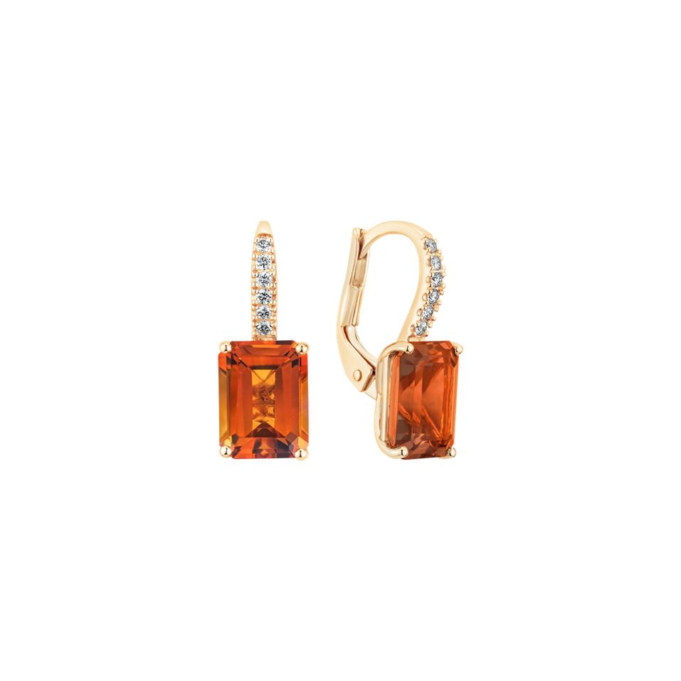 Diamond earrings with Citrine Carlotta