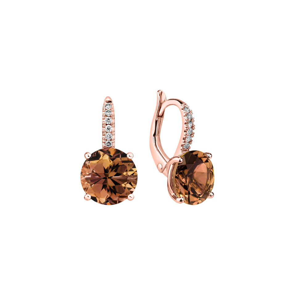 Diamond earrings with Tourmaline Bethy