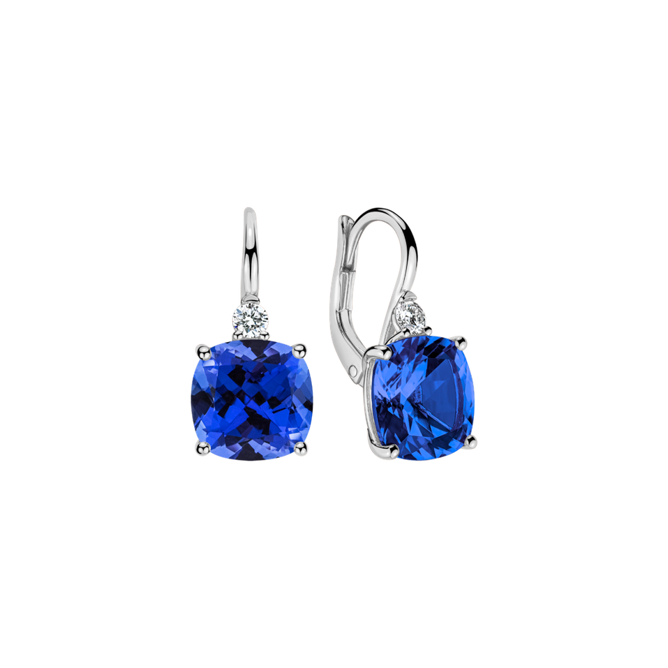 Diamond earrings with Tanzanite The Duchess