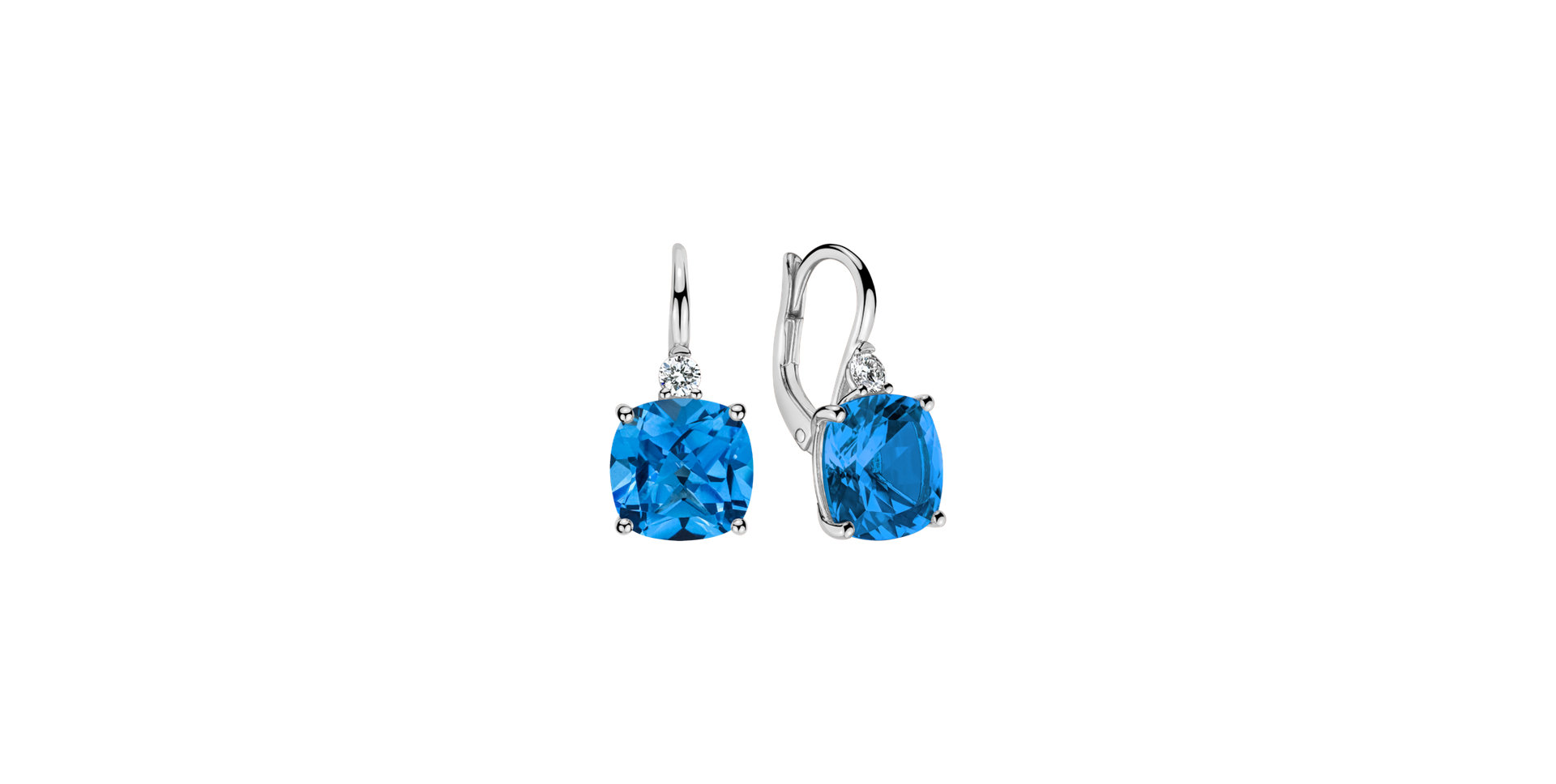 Diamond earrings with Topaz The Duchess