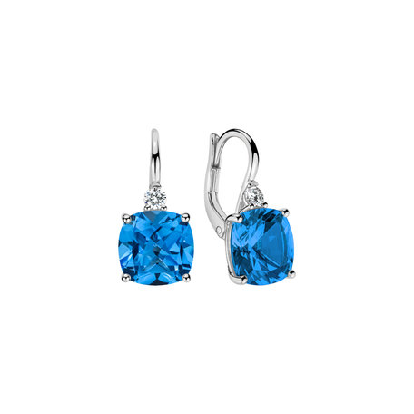 Diamond earrings with Topaz The Duchess