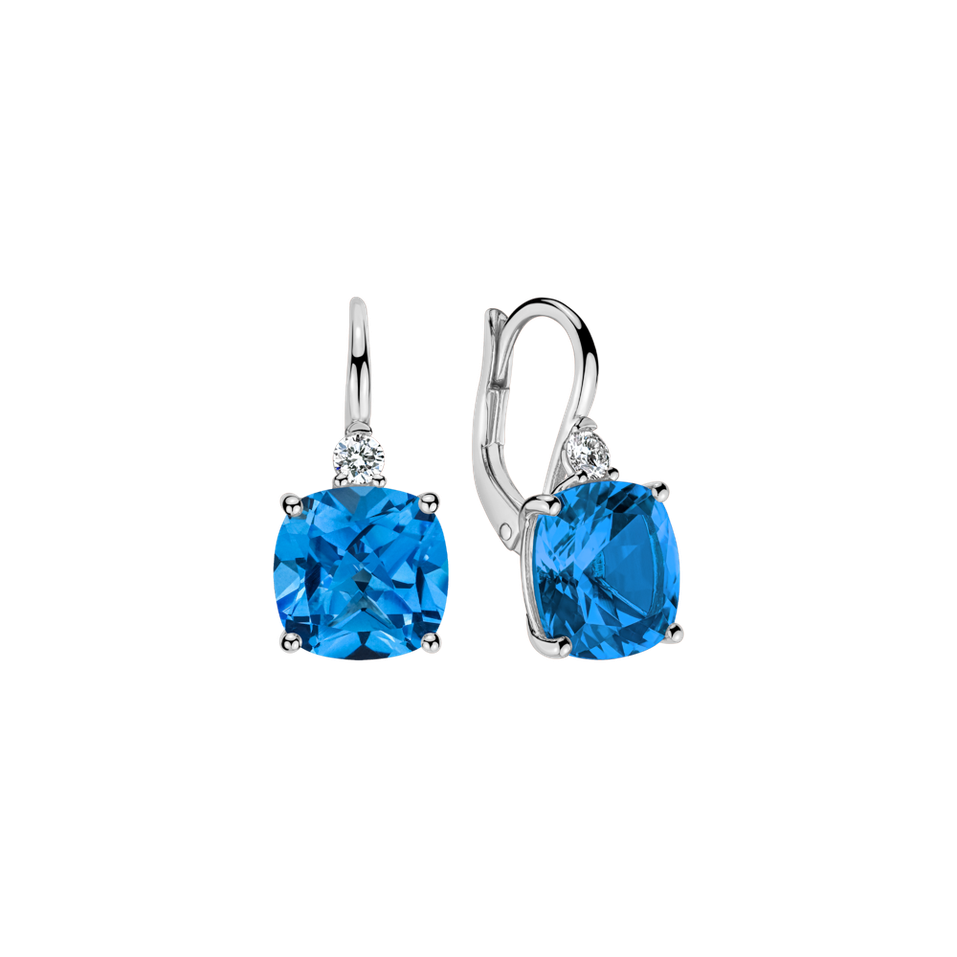 Diamond earrings with Topaz The Duchess