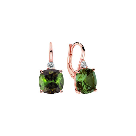 Diamond earrings with Tourmaline The Duchess