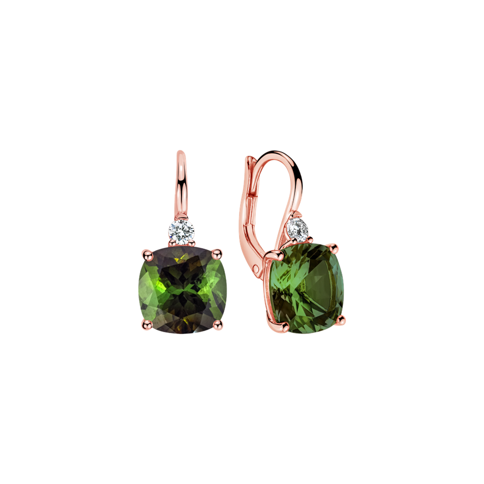 Diamond earrings with Tourmaline The Duchess