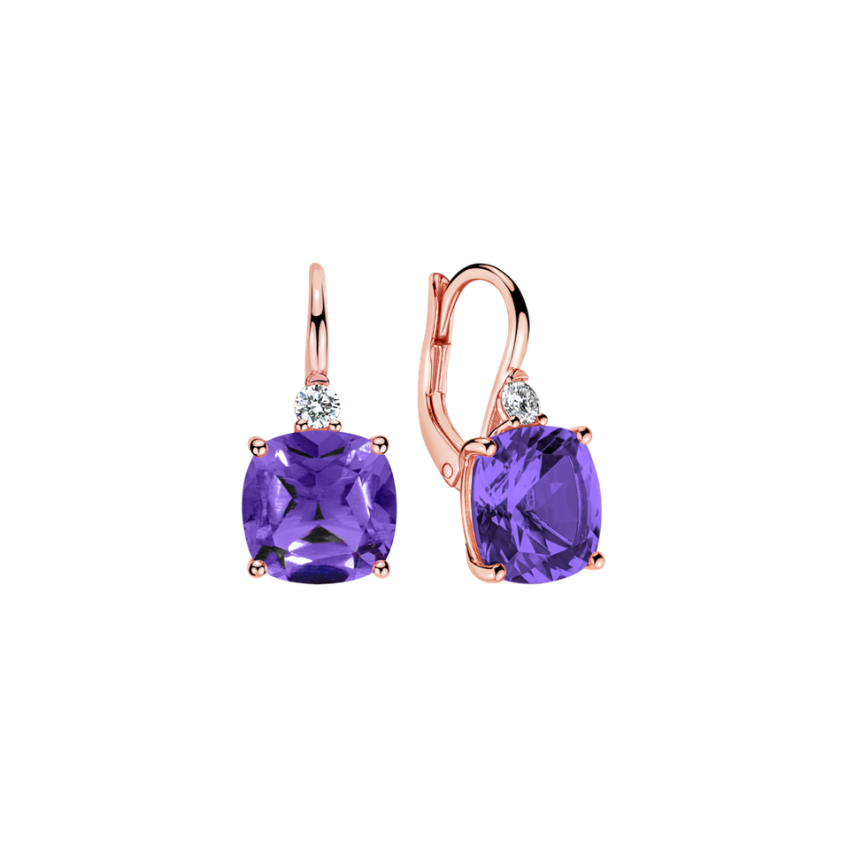 Diamond earrings with Amethyst The Duchess