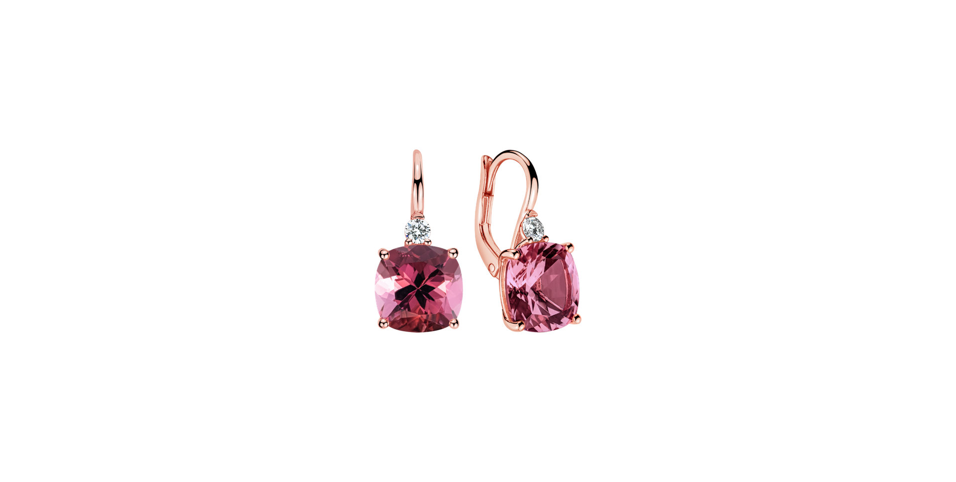Diamond earrings with Tourmaline The Duchess