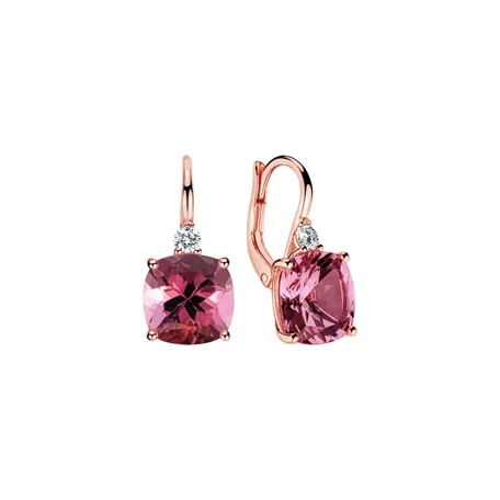 Diamond earrings with Tourmaline The Duchess