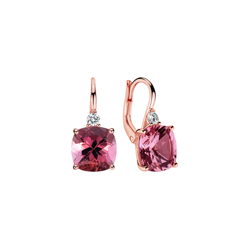 Diamond earrings with Tourmaline The Duchess