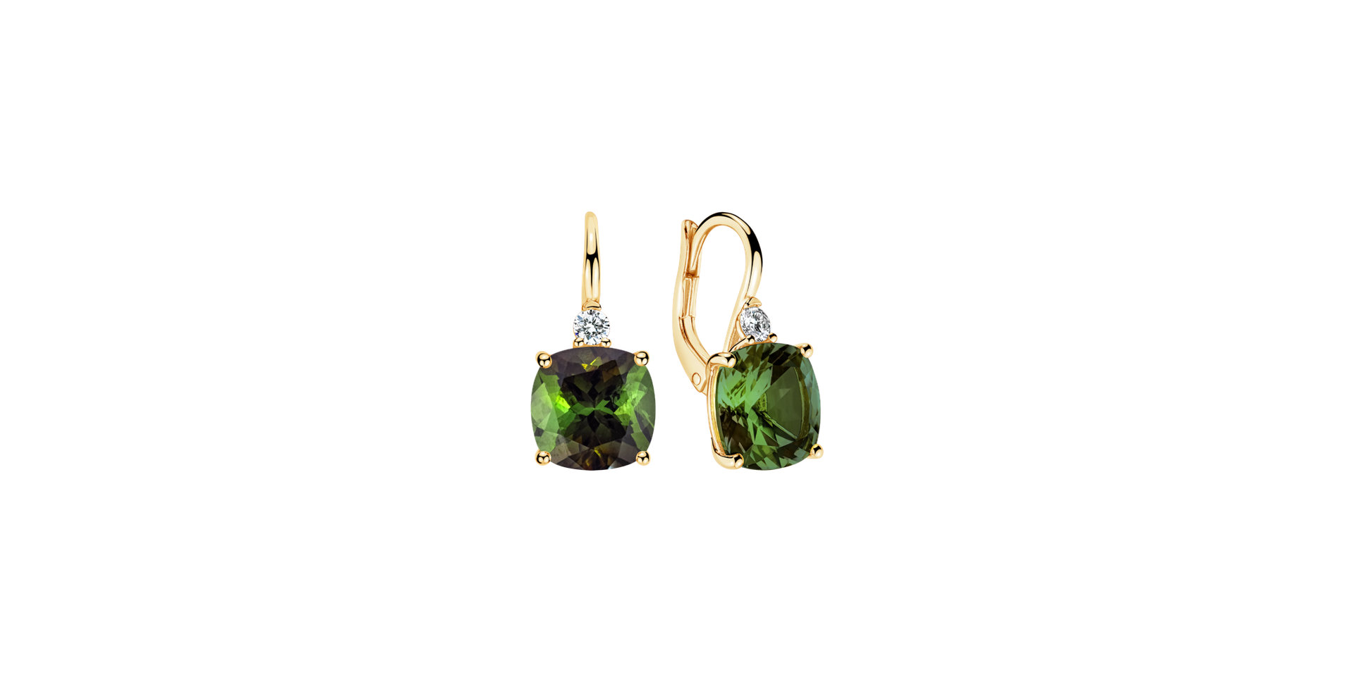 Diamond earrings with Tourmaline The Duchess