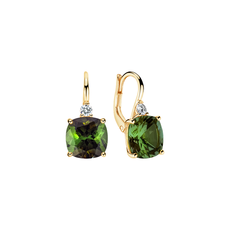 Diamond earrings with Tourmaline The Duchess