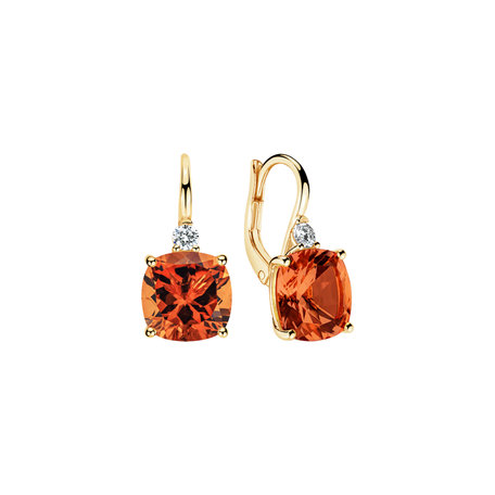 Diamond earrings with Citrine The Duchess