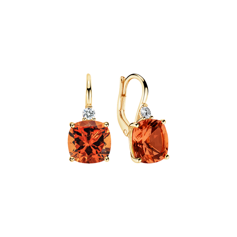 Diamond earrings with Citrine The Duchess