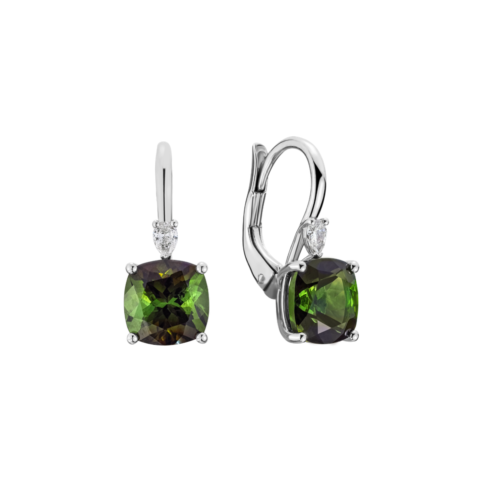 Diamond earrings with Tourmaline Cassian
