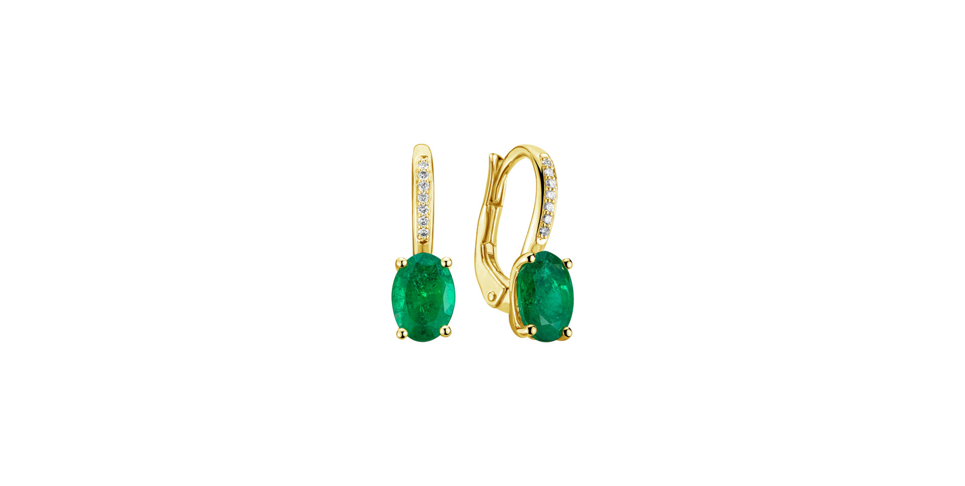 Diamond earrings with Emerald Lucrezia