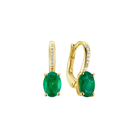 Diamond earrings with Emerald Lucrezia