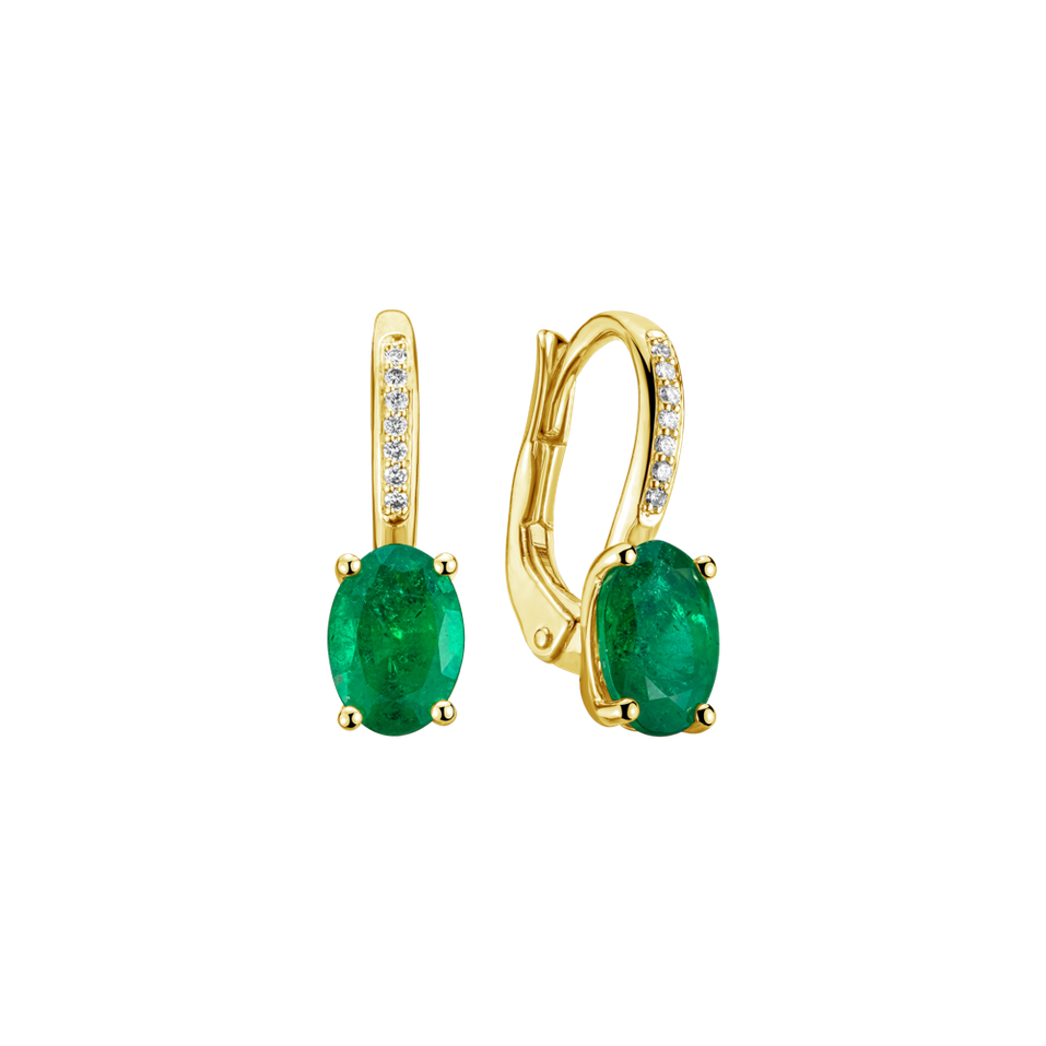 Diamond earrings with Emerald Lucrezia