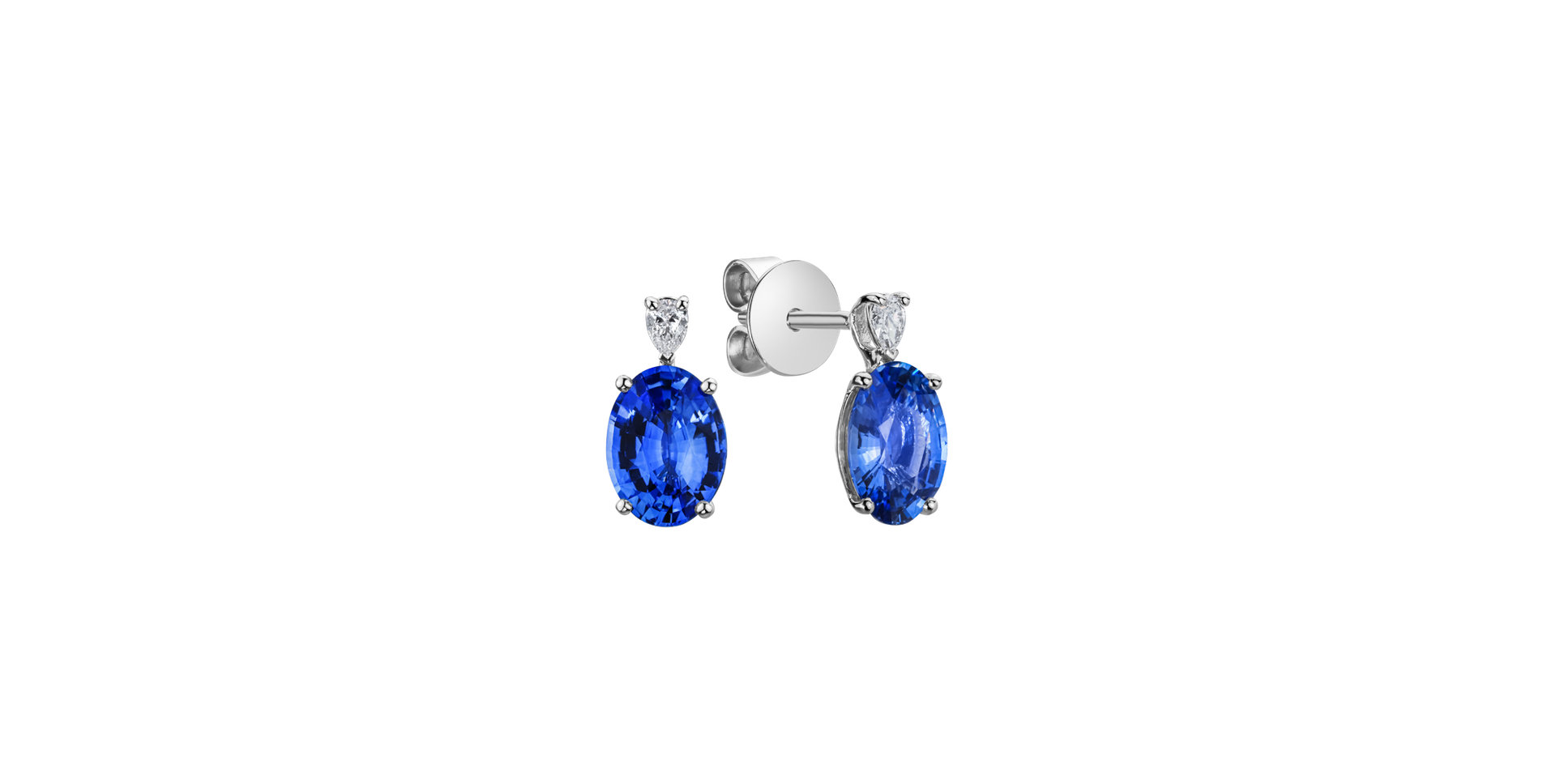 Diamond earrings with Sapphire Royal Aura