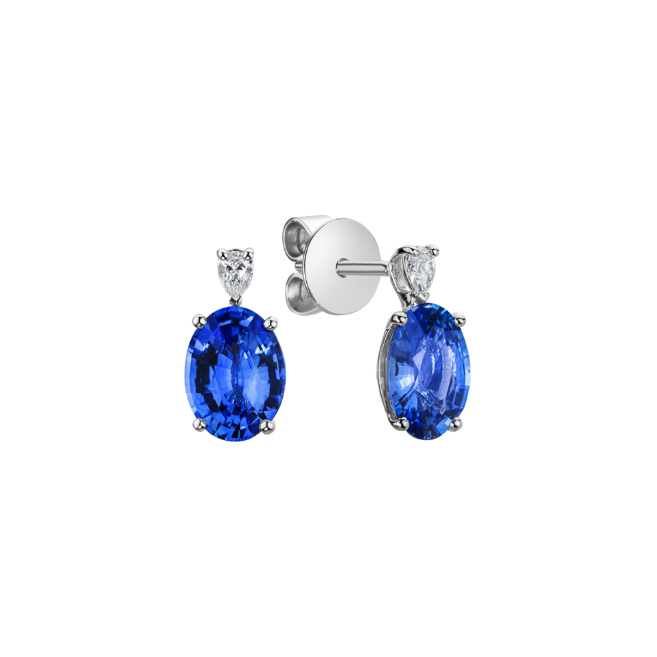 Diamond earrings with Sapphire Royal Aura