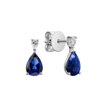 Diamond earrings with Sapphire Whispers of Avalon