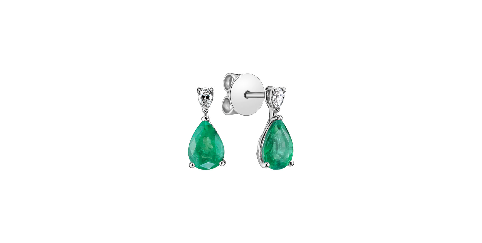 Diamond earrings with Emerald Whispers of Avalon