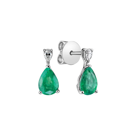 Diamond earrings with Emerald Whispers of Avalon