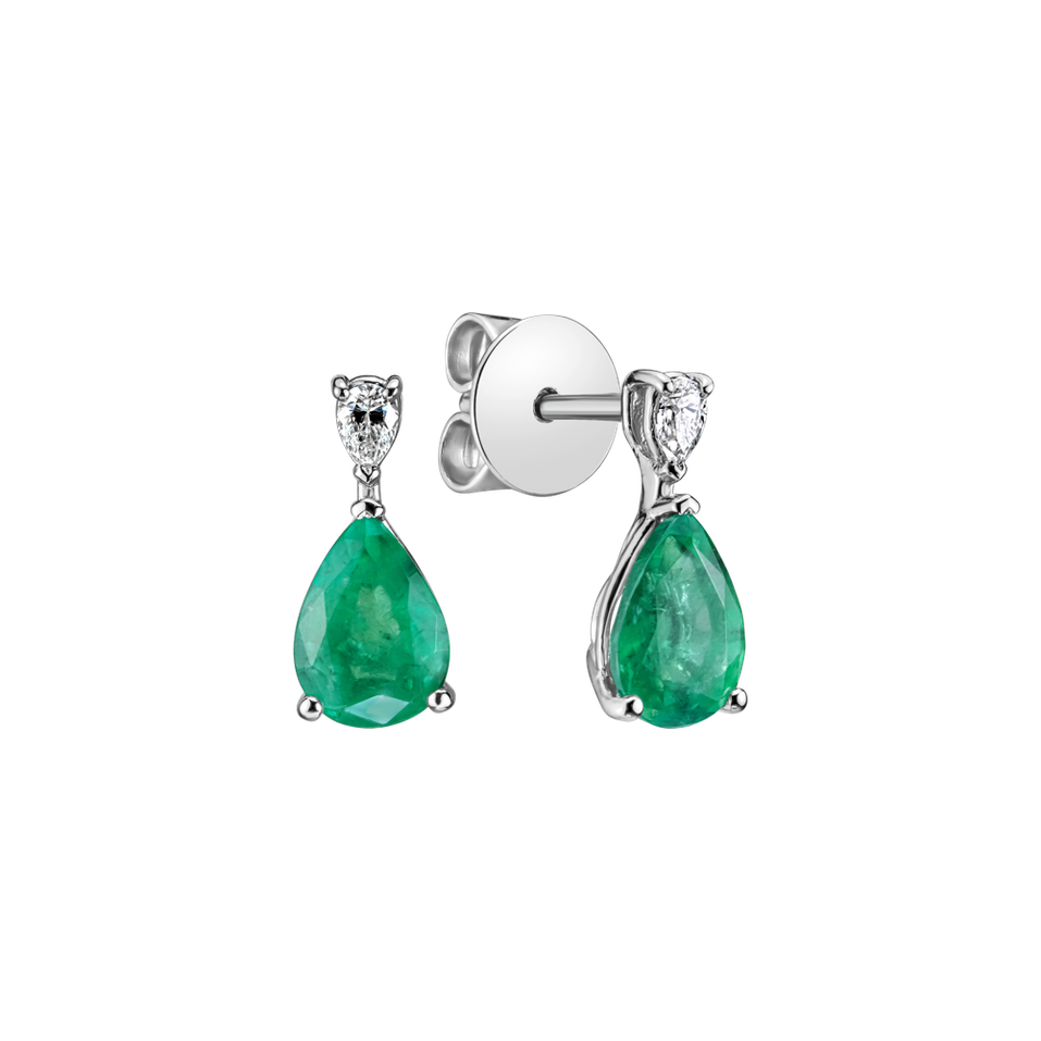 Diamond earrings with Emerald Whispers of Avalon