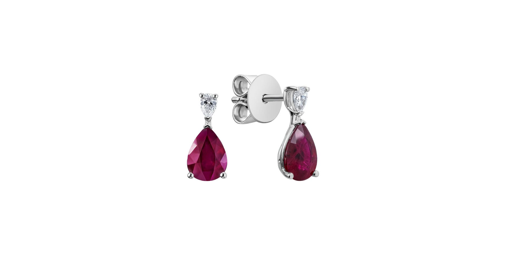 Diamond earrings with Ruby Whispers of Avalon