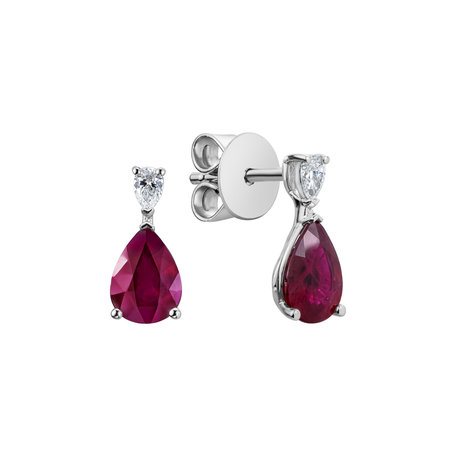 Diamond earrings with Ruby Whispers of Avalon