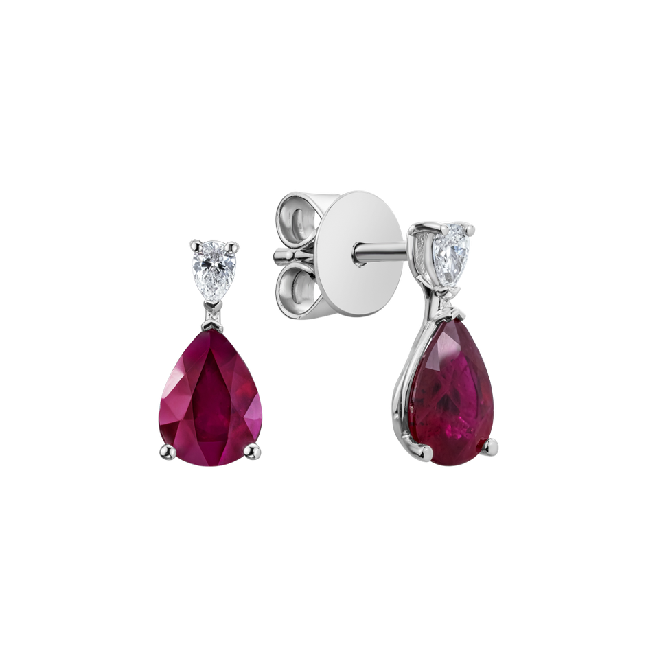 Diamond earrings with Ruby Whispers of Avalon