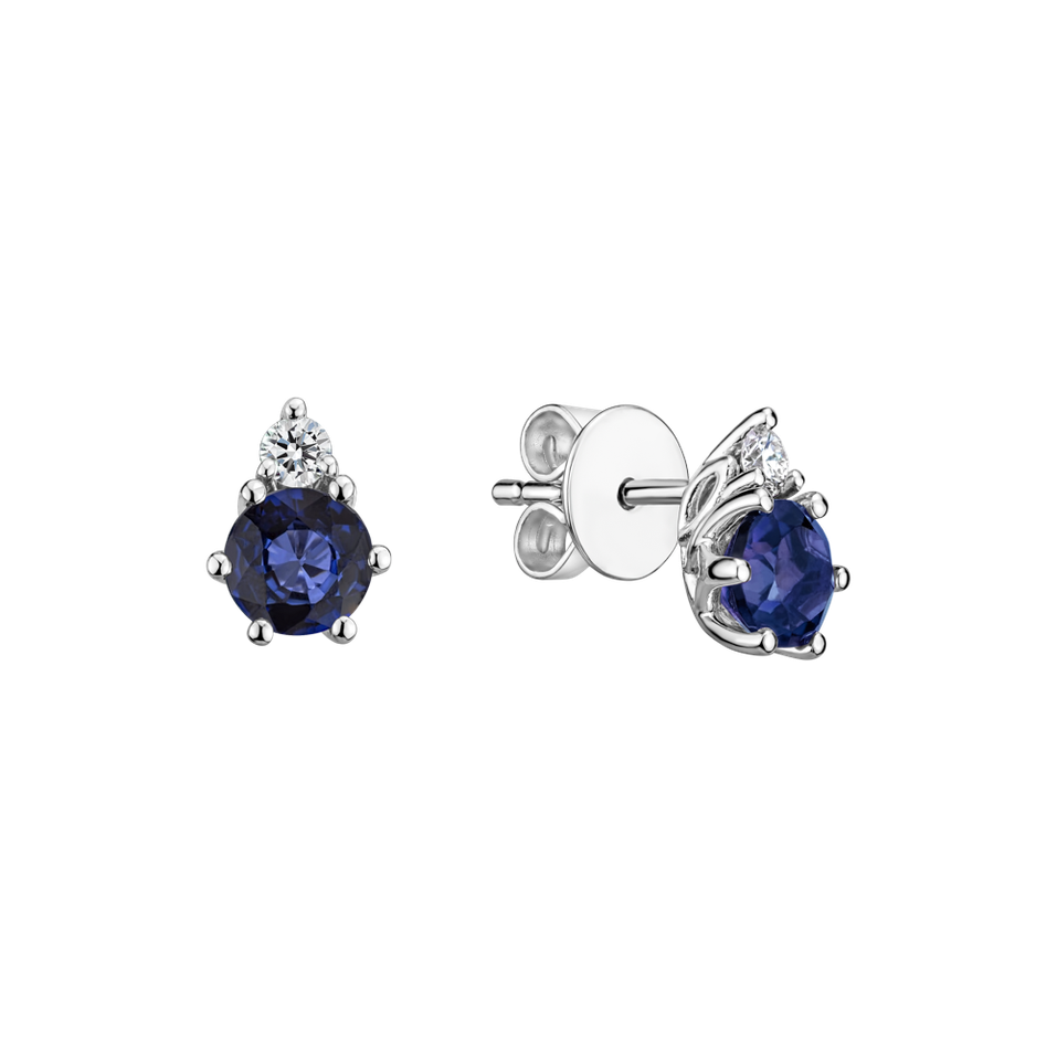 Diamond earrings with Sapphire Lux