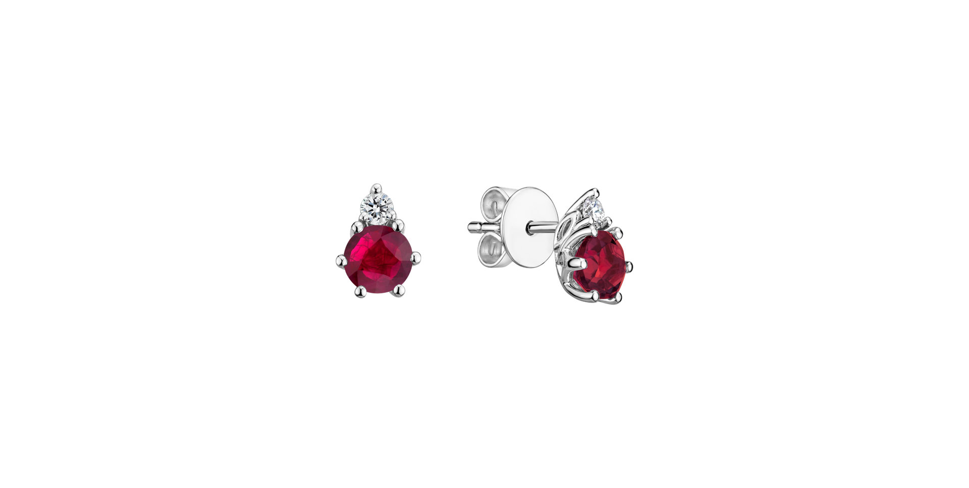 Diamond earrings with Ruby Lux